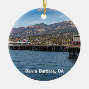 Ornamento De Cerâmica Santa Barbara, Stearns Wharf e Porto
