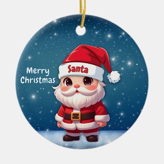 Ornamento De Cerâmica Santa Blue🎅 🎄 (Frente)