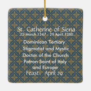 Ornamento De Cerâmica Santa Catarina de Siena (BK 19)