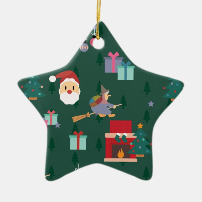 Ornamento De Cerâmica santa claus befana (Frente)