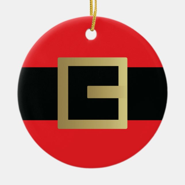 Ornamento De Cerâmica Santa Claus Belt Christmas  (Frente)