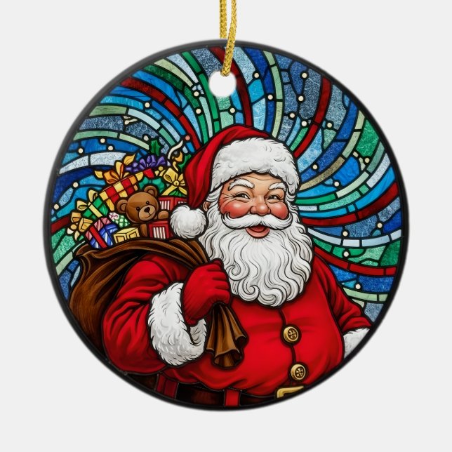 Ornamento De Cerâmica Santa Claus Christmas Ornament (Frente)