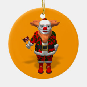 Ornamento De Cerâmica Santa Claus Clown