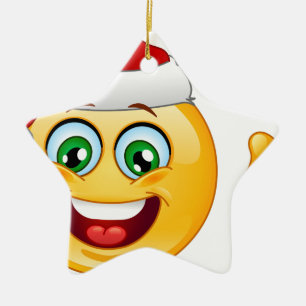 Ornamento De Cerâmica santa claus emoji