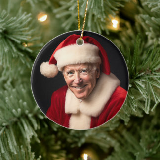 Ornamento De Cerâmica Santa Claus Joe Biden