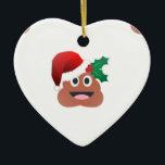 Ornamento De Cerâmica santa claus poop emoji<br><div class="desc">natal do vazio branco,  emoji,  natal engraçado,  hipster,  holly,  poo emoji,  poop emoji,  verde vermelho,  papais noeis,  santa claus,  santa hat,  brega,  christmas feios,  xmas personalizado sem descontinuidades - "natal feio emoji" "poo emoji" santa claus" "natal engraçado" natal,  natal,  papais noeis de santa hipster</div>