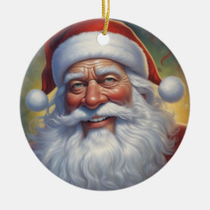 Ornamento De Cerâmica Santa Clause Feliz Feliz ano novo de Natal