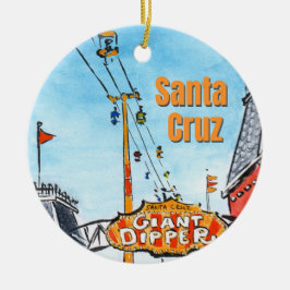 Ornamento De Cerâmica Santa Cruz Califórnia – Arte de Praia Costeira