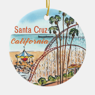 Ornamento De Cerâmica Santa Cruz Roller Coaster Ornament