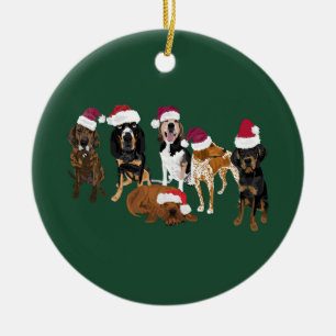 Ornamento De Cerâmica Santa Hats verde