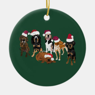 Ornamento De Cerâmica Santa Hats verde