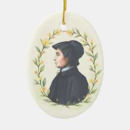 Ornamento De Cerâmica Santa Isabel Ana Seton Paz e Bênçãos de Deus