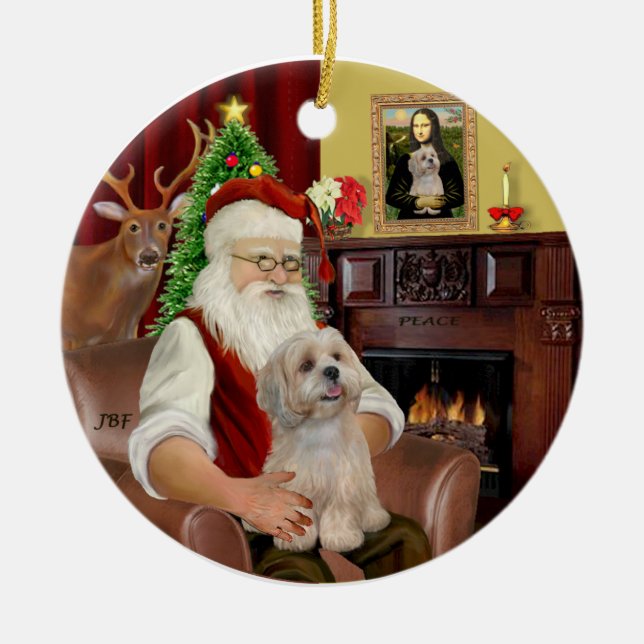 Ornamento De Cerâmica Santa-Lhasa Apso (R2) (Frente)