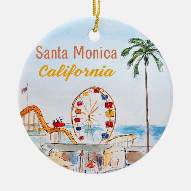 Ornamento De Cerâmica Santa Monica Pier Ornament (Frente)
