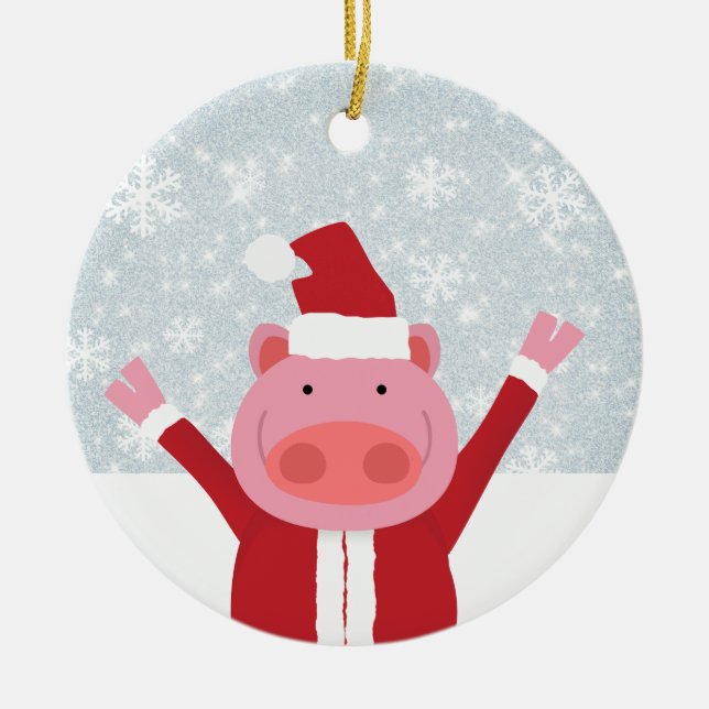 Ornamento De Cerâmica Santa Pig (Frente)