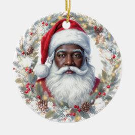 Ornamento De Cerâmica Santa Return Address Label