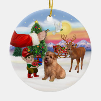 Ornamento De Cerâmica Santas Treat para seu Norfolk Terrier