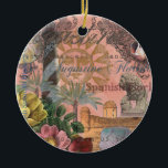 Ornamento De Cerâmica santo augustine florida viagem antiquada arte<br><div class="desc">Rua. Augustine é a cidade mais antiga dos Estados Unidos Continental - do colonial espanhol até hoje, é uma cidade histórica que tem origem espanhola. Esta imagem é da efemera antiga e recortes antigos, assim como pedaços de pinturas e fotografias de Ruas. A artista Augustine Mary Hubley. As imagens da...</div>