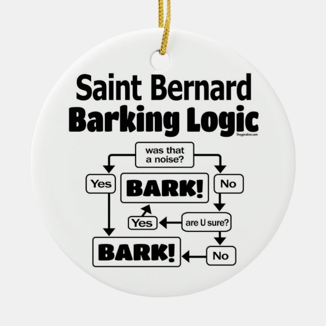 Ornamento De Cerâmica Santo Bernard Barking Logic (Frente)