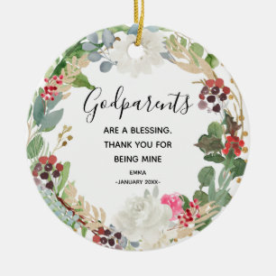 Ornamento De Cerâmica Santo florescimento Padrões Personalizados Natal