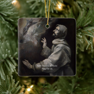 Ornamento De Cerâmica Santo Francisco de Assisi Serenity Prayer