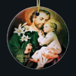 Ornamento De Cerâmica Santo José, Guardião de Jesus<br><div class="desc">Santo José,  Guardião de Jesus por Litany Lane</div>