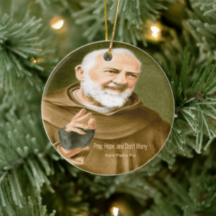 Ornamento De Cerâmica Santo Padre Pio
