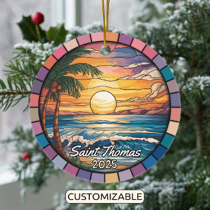Ornamento De Cerâmica Santo Personalizado Thomas Ornament, Ilhas Virgens
