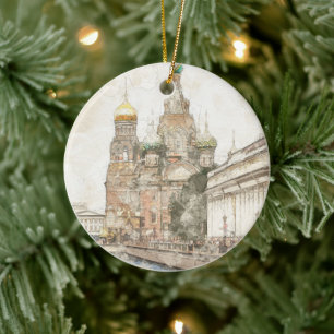 Ornamento De Cerâmica Santo Petersburg Rússia Cerâmica Ornament - Viagem