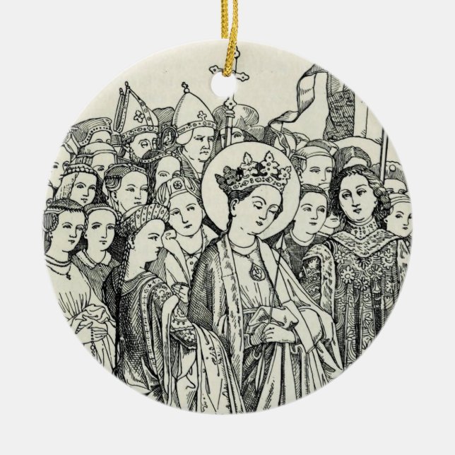 Ornamento De Cerâmica Santo Ursula virgem e mártir (Frente)