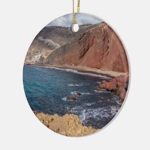 Ornamento De Cerâmica Santorini Red Beach