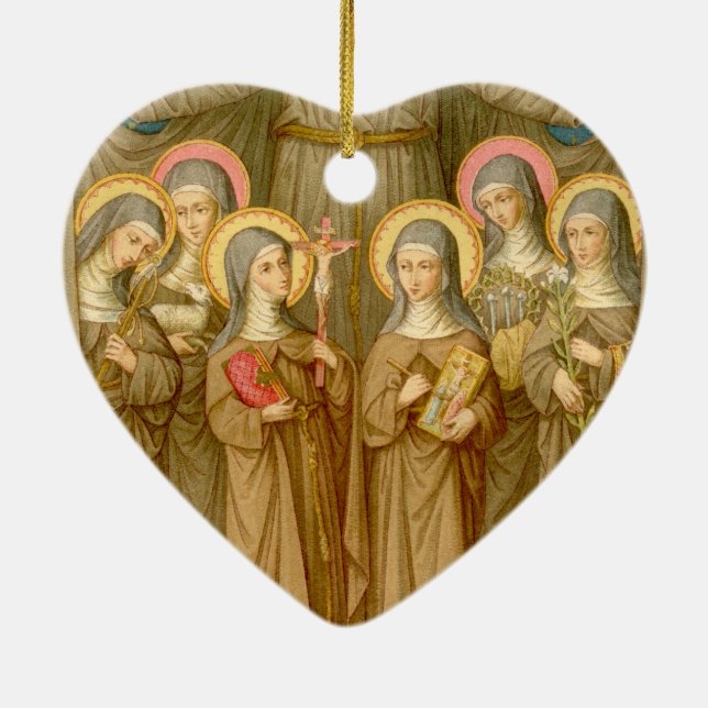 Ornamento De Cerâmica Santos duplos de clare SIx (SAU 027) (Verso)