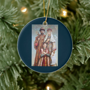 Ornamento De Cerâmica Santos Ortodoxos Mártires Reais Nicolau II