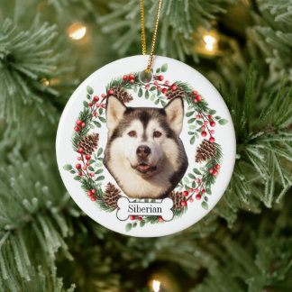 Ornamento De Cerâmica Santuário Siberiano Husky - Ornament Pet Personali