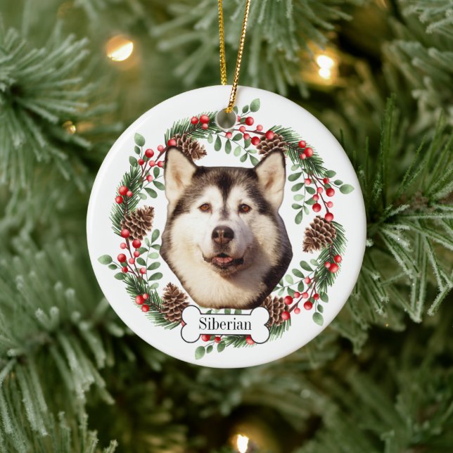 Ornamento De Cerâmica Santuário Siberiano Husky - Ornament Pet Personali (Árvore)