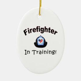 Ornamento De Cerâmica Sapador-bombeiro no treinamento