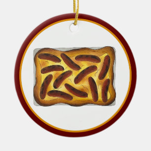 Ornamento De Cerâmica Sapo britânico da Comida inglesa no salsicha do Bu