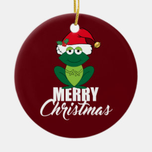 Ornamento De Cerâmica Sapo do Feliz Natal