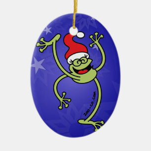 Ornamento De Cerâmica Sapo do Feliz Natal