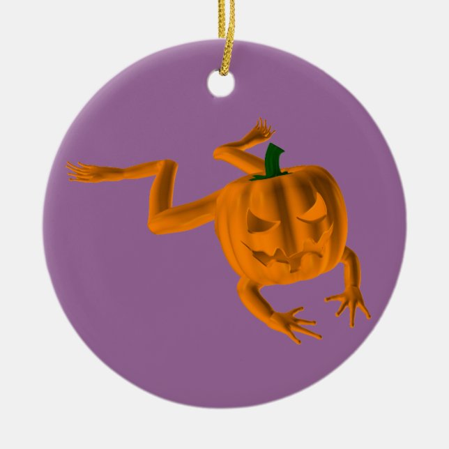 Ornamento De Cerâmica Sapo Orange Halloween (Frente)