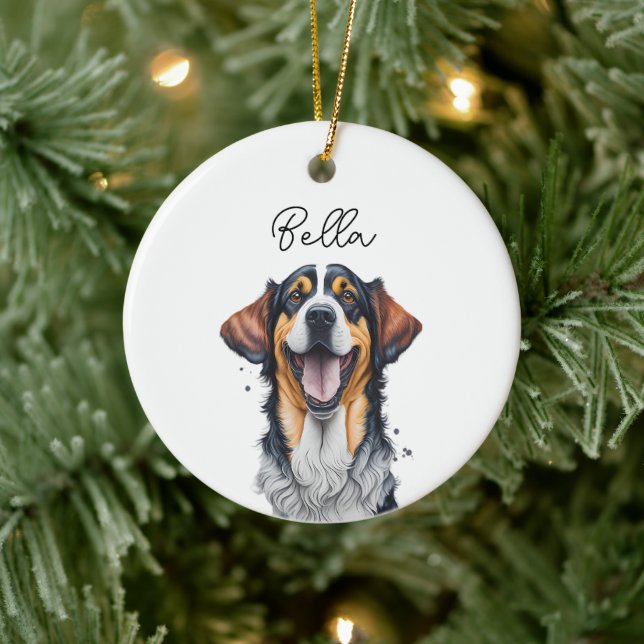 Ornamento De Cerâmica Sarabi Dog Pet Custom Name Natal (Árvore)