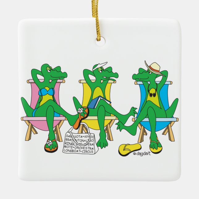 Ornamento De Cerâmica Sarasota Beach Cerâmica Ornament (Frente)