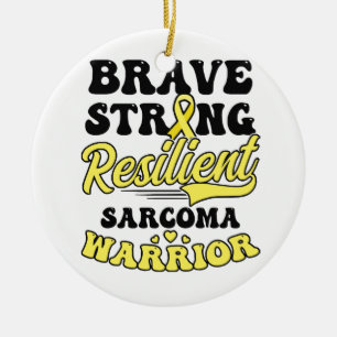 Ornamento De Cerâmica Sarcoma Cancer Camisa Brave Forte Resiliente
