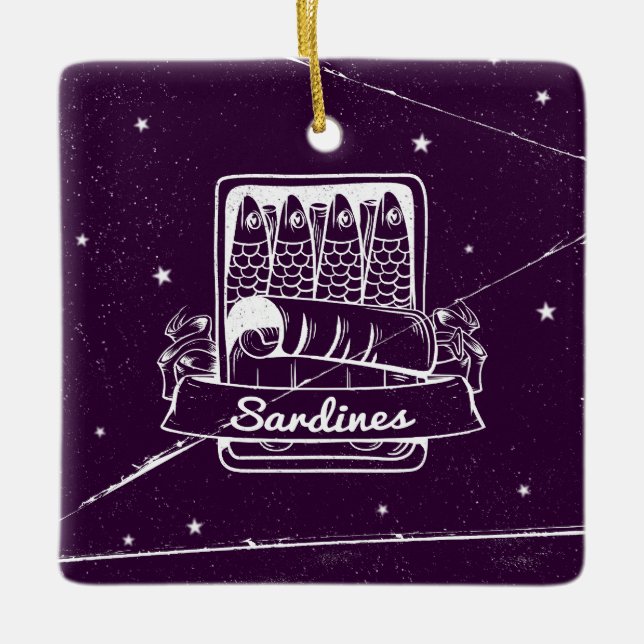 Ornamento De Cerâmica Sardinhas em lata em estado de tensão (Frente)