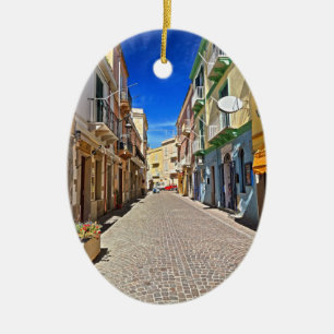 Ornamento De Cerâmica Sardinia - rua principal em Carloforte