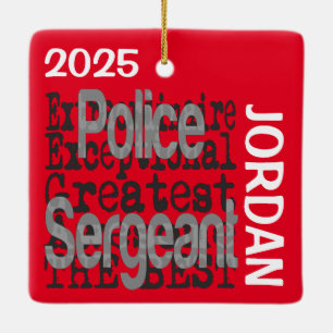 Ornamento De Cerâmica Sargento da Polícia PERSONALIZADO