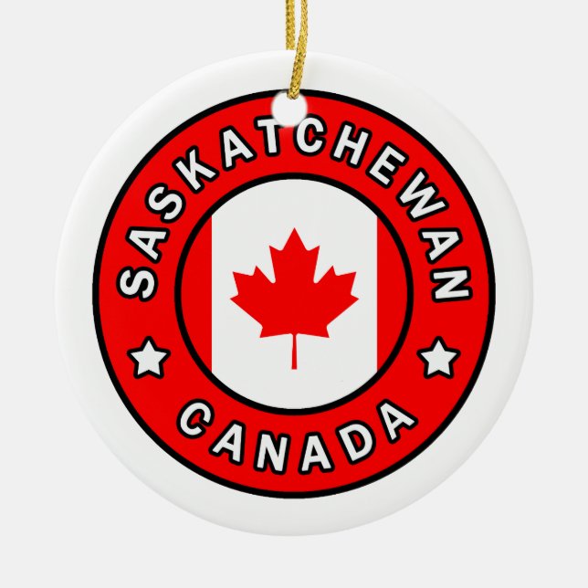 Ornamento De Cerâmica Saskatchewan Canada (Frente)