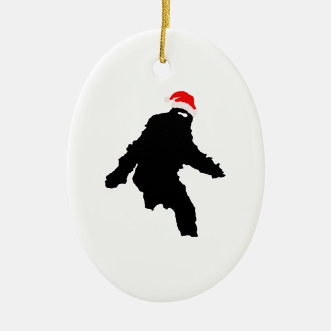 Ornamento De Cerâmica Sasquatch Claus (Frente)