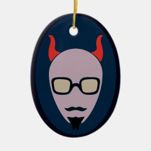 Ornamento De Cerâmica Satã É Um Hipster