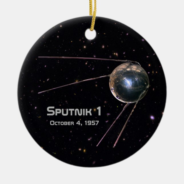 Ornamento De Cerâmica Satélite Sputnik 1 (Frente)